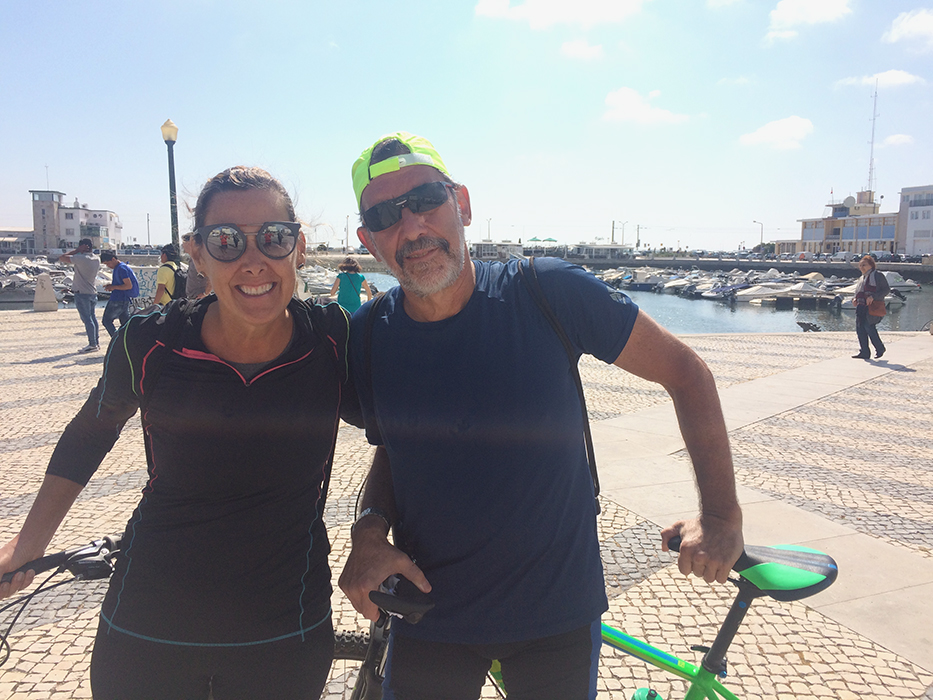 Happy cyclists smiling on a Somewherein.pt tour