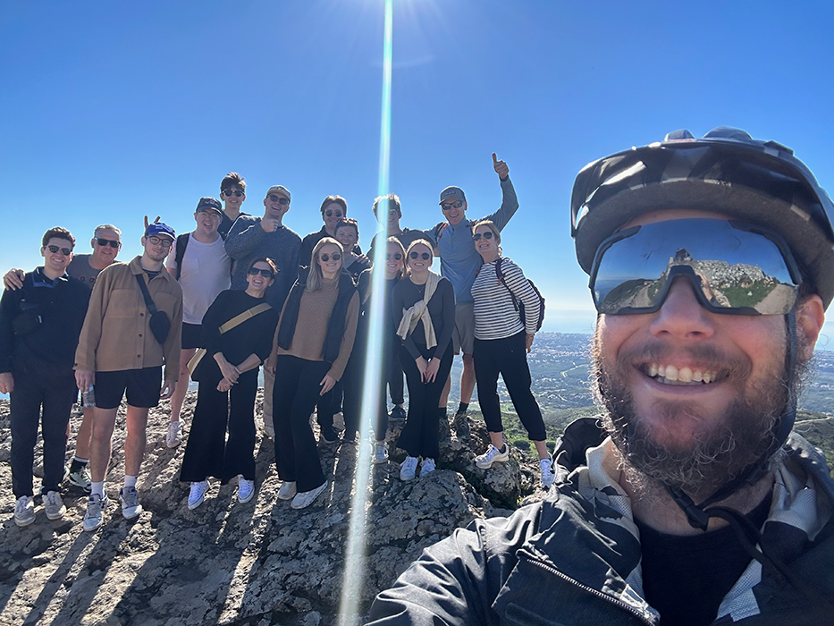 Happy cyclists smiling on a Somewherein.pt tour