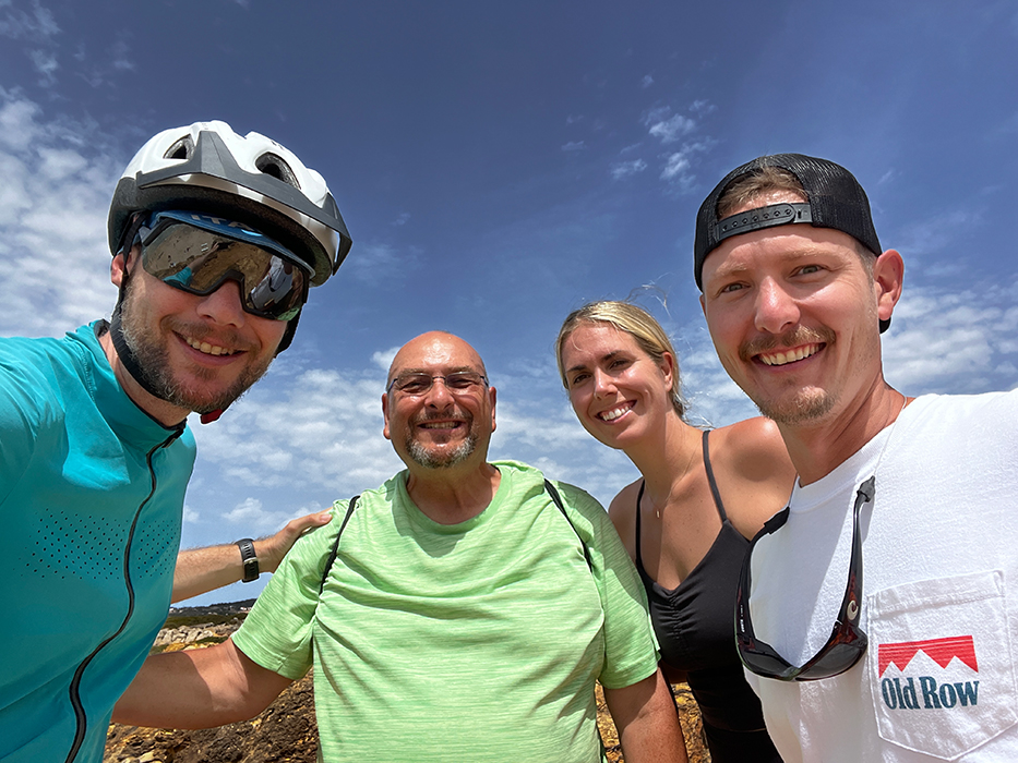 Happy cyclists smiling on a Somewherein.pt tour